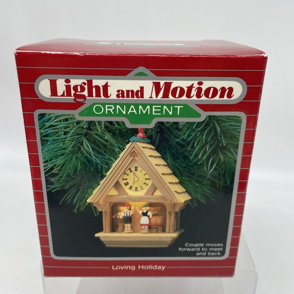 1987 Hallmark Loving Holiday Couple Ornament Keepsake Magic Light Works Only